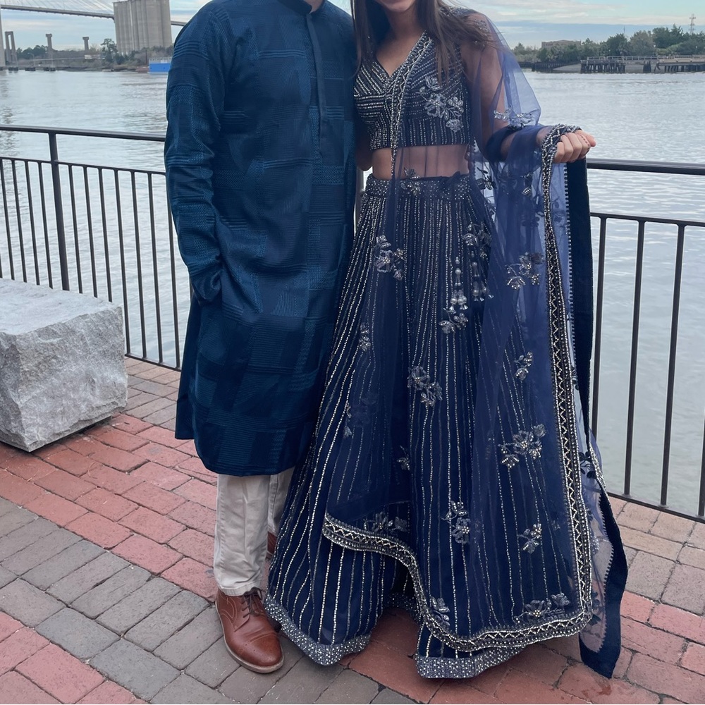 Stunning sequin Navy Lehenga !!